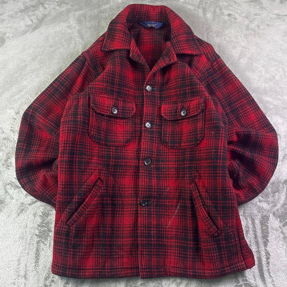Vintage Woolrich Buffalo Plaid Wool Jacket Shirt Shacket USA 70s Men’s Medium